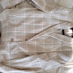 jf j.ferrar Light Beige Plaid Button Down Shirt